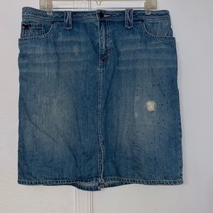 Venezia Ladies Knee Length Denim Distressed Jean Skirt Size 20